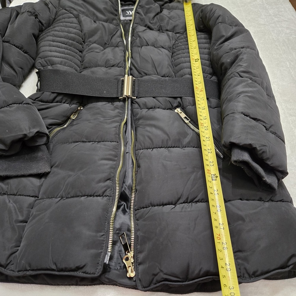 YMI Polyfill Puffer Jacket with Faux Fur Trim Hood and Pop Zippers M Style J1538 - Picture 14 of 16